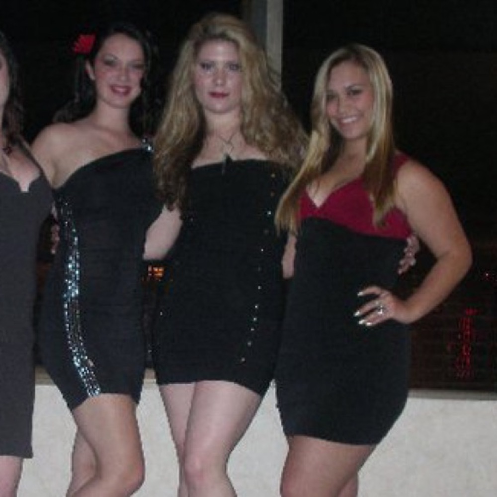 Black and red cocktail dress